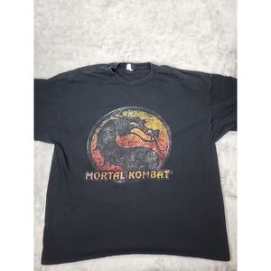 VINTAGE Mortal Kombat Shirt XL Faded Gamer Arcade Fighting Game Dragon Sub Zero